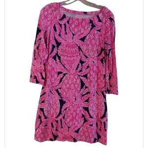 Lilly Pulitzer Sophie Dress UPF 50 Coco Safari Purple Pineapple Sz S